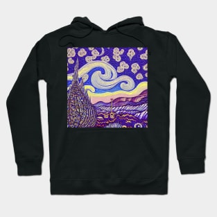 Beautiful Abstract swirl Cosmos Landscape Hoodie